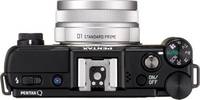 Pentax Q in schwarz mit 85mm von oben