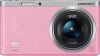 Samsung NX mini in pink mit 9-27 mm von vorne