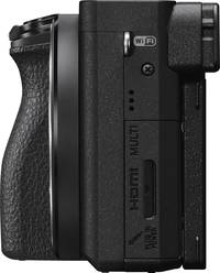 Sony Alpha 6500 in schwarz von links