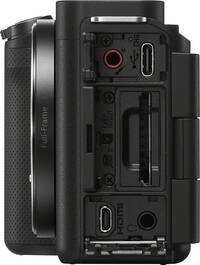 Sony Alpha ZV-E1 in schwarz Anschlüsse von links