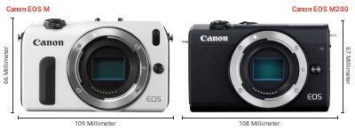 Größenvergleich: Canon EOS M vs. Canon EOS M200 Größenvergleich: Canon EOS M vs. Canon EOS M200