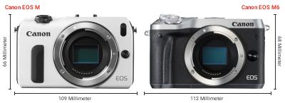 Größenvergleich: Canon EOS M vs. Canon EOS M6 Größenvergleich: Canon EOS M vs. Canon EOS M6