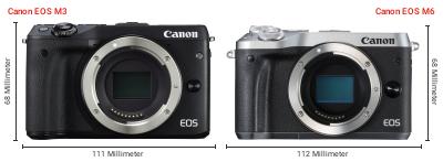Größenvergleich: Canon EOS M3 vs. Canon EOS M6 Größenvergleich: Canon EOS M3 vs. Canon EOS M6