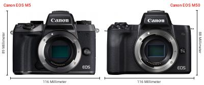 Größenvergleich: Canon EOS M5 vs. Canon EOS M50 Größenvergleich: Canon EOS M5 vs. Canon EOS M50