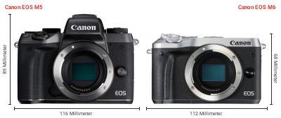Größenvergleich: Canon EOS M5 vs. Canon EOS M6 Größenvergleich: Canon EOS M5 vs. Canon EOS M6
