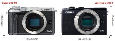 Größenvergleich: Canon EOS M6 vs. Canon EOS M100 Größenvergleich: Canon EOS M6 vs. Canon EOS M100
