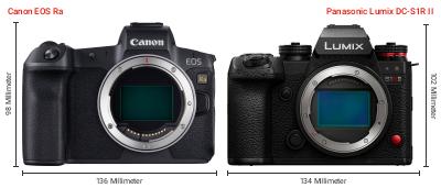 Größenvergleich: Canon EOS Ra vs. Panasonic Lumix DC-S1R II