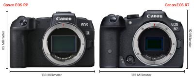Größenvergleich: Canon EOS RP vs. Canon EOS R7