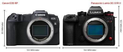 Größenvergleich: Canon EOS RP vs. Panasonic Lumix DC-S1R II Größenvergleich: Canon EOS RP vs. Panasonic Lumix DC-S1R II