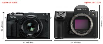 Größenvergleich: Fujifilm GFX 50R vs. Fujifilm GFX100 II