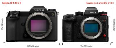 Größenvergleich: Fujifilm GFX 50S II vs. Panasonic Lumix DC-S1R II