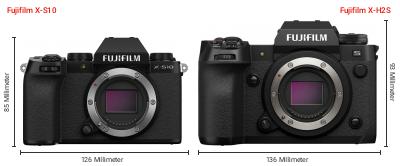 Größenvergleich: Fujifilm X-S10 vs. Fujifilm X-H2S