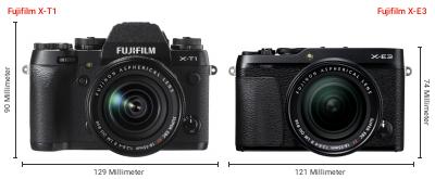 Größenvergleich: Fujifilm X-T1 vs. Fujifilm X-E3