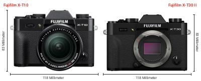 Größenvergleich: Fujifilm X-T10 vs. Fujifilm X-T30 II
