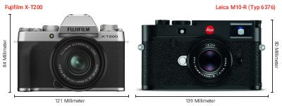Größenvergleich: Fujifilm X-T200 vs. Leica M10-R (Typ 6376) Größenvergleich: Fujifilm X-T200 vs. Leica M10-R (Typ 6376)