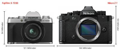 Größenvergleich: Fujifilm X-T200 vs. Nikon Z f