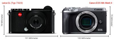 Größenvergleich: Leica CL (Typ 7323) vs. Canon EOS M6 Mark II Größenvergleich: Leica CL (Typ 7323) vs. Canon EOS M6 Mark II