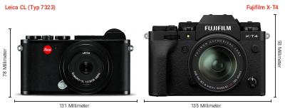 Größenvergleich: Leica CL (Typ 7323) vs. Fujifilm X-T4 Größenvergleich: Leica CL (Typ 7323) vs. Fujifilm X-T4