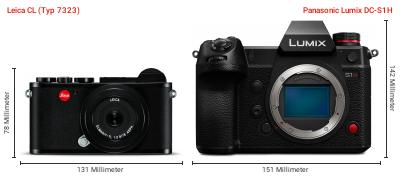 Größenvergleich: Leica CL (Typ 7323) vs. Panasonic Lumix DC-S1H