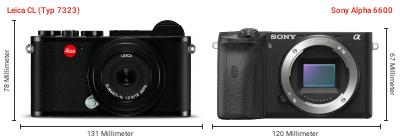 Größenvergleich: Leica CL (Typ 7323) vs. Sony Alpha 6600