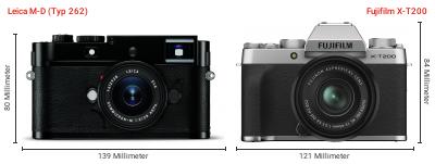 Größenvergleich: Leica M-D (Typ 262) vs. Fujifilm X-T200 Größenvergleich: Leica M-D (Typ 262) vs. Fujifilm X-T200