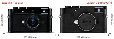 Größenvergleich: Leica M-D (Typ 262) vs. Leica M10-D (Typ 9217) Größenvergleich: Leica M-D (Typ 262) vs. Leica M10-D (Typ 9217)