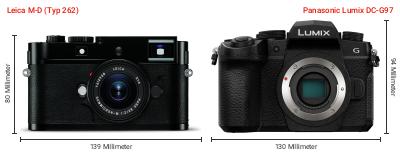 Größenvergleich: Leica M-D (Typ 262) vs. Panasonic Lumix DC-G97