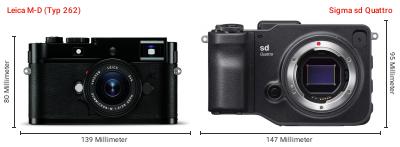 Größenvergleich: Leica M-D (Typ 262) vs. Sigma sd Quattro Größenvergleich: Leica M-D (Typ 262) vs. Sigma sd Quattro