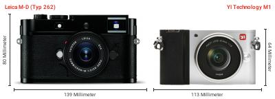 Größenvergleich: Leica M-D (Typ 262) vs. YI Technology M1 Größenvergleich: Leica M-D (Typ 262) vs. YI Technology M1