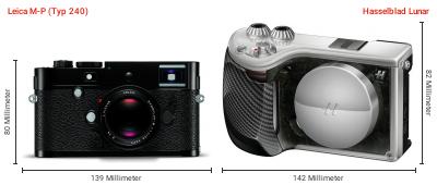 Größenvergleich: Leica M-P (Typ 240) vs. Hasselblad Lunar Größenvergleich: Leica M-P (Typ 240) vs. Hasselblad Lunar