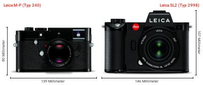 Größenvergleich: Leica M-P (Typ 240) vs. Leica SL2 (Typ 2998)