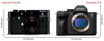 Größenvergleich: Leica M-P (Typ 240) vs. Sony Alpha 7S III Größenvergleich: Leica M-P (Typ 240) vs. Sony Alpha 7S III