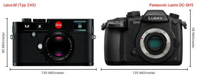Größenvergleich: Leica M (Typ 240) vs. Panasonic Lumix DC-GH5