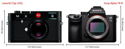 Größenvergleich: Leica M (Typ 240) vs. Sony Alpha 7R III