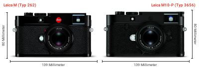 Größenvergleich: Leica M (Typ 262) vs. Leica M10-P (Typ 3656) Größenvergleich: Leica M (Typ 262) vs. Leica M10-P (Typ 3656)
