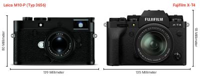 Größenvergleich: Leica M10-P (Typ 3656) vs. Fujifilm X-T4 Größenvergleich: Leica M10-P (Typ 3656) vs. Fujifilm X-T4