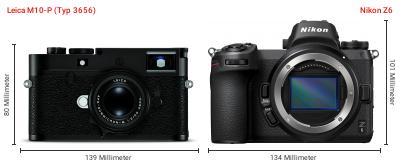 Größenvergleich: Leica M10-P (Typ 3656) vs. Nikon Z6 Größenvergleich: Leica M10-P (Typ 3656) vs. Nikon Z6