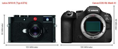 Größenvergleich: Leica M10-R (Typ 6376) vs. Canon EOS R6 Mark III