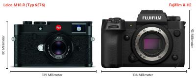 Größenvergleich: Leica M10-R (Typ 6376) vs. Fujifilm X-H2 Größenvergleich: Leica M10-R (Typ 6376) vs. Fujifilm X-H2