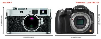 Größenvergleich: Leica M9-P vs. Panasonic Lumix DMC-G5 Größenvergleich: Leica M9-P vs. Panasonic Lumix DMC-G5