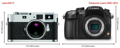 Größenvergleich: Leica M9-P vs. Panasonic Lumix DMC-GH3