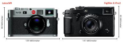 Größenvergleich: Leica M9 vs. Fujifilm X-Pro2 Größenvergleich: Leica M9 vs. Fujifilm X-Pro2