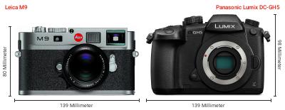 Größenvergleich: Leica M9 vs. Panasonic Lumix DC-GH5 Größenvergleich: Leica M9 vs. Panasonic Lumix DC-GH5