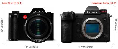 Größenvergleich: Leica SL (Typ 601) vs. Panasonic Lumix DC-S1 Größenvergleich: Leica SL (Typ 601) vs. Panasonic Lumix DC-S1