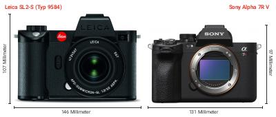 Größenvergleich: Leica SL2-S (Typ 9584) vs. Sony Alpha 7R V Größenvergleich: Leica SL2-S (Typ 9584) vs. Sony Alpha 7R V