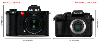 Größenvergleich: Leica SL2 (Typ 2998) vs. Panasonic Lumix DC-G97