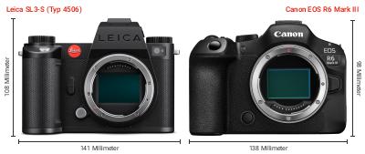 Größenvergleich: Leica SL3-S (Typ 4506) vs. Canon EOS R6 Mark III