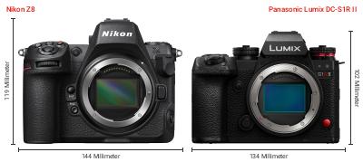 Größenvergleich: Nikon Z8 vs. Panasonic Lumix DC-S1R II