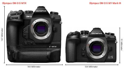 Größenvergleich: OM System OM-D E-M1X vs. OM System OM-D E-M1 Mark III Größenvergleich: OM System OM-D E-M1X vs. OM System OM-D E-M1 Mark III