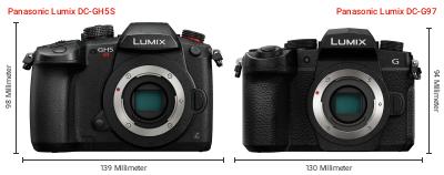 Größenvergleich: Panasonic Lumix DC-GH5S vs. Panasonic Lumix DC-G97 Größenvergleich: Panasonic Lumix DC-GH5S vs. Panasonic Lumix DC-G97